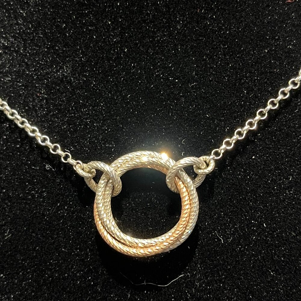 Frederic Duclos Stunning Sterling Italian Silver Circle Drop Necklace